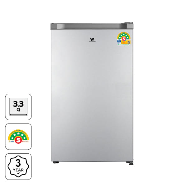 ตู้เย็น 1 ประตู WORLDTECH รุ่น WT-RF101 ขนาด 3.3 คิว ความจุ 92 ลิตร (สีเงิน)  _0